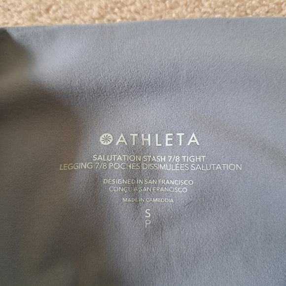 Athleta Salutation Stash 7/8 Leggings Stash Pocket Grey Womens Size Small Active - Picture 5 of 11